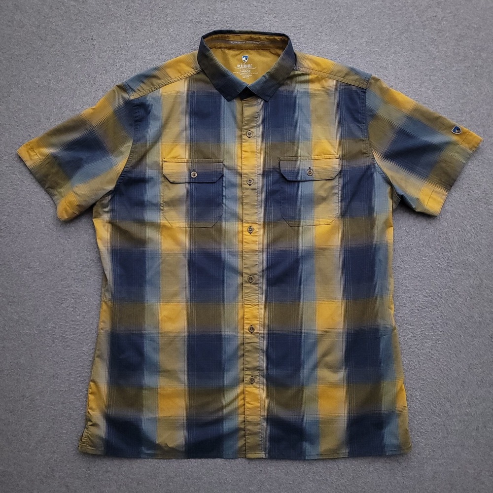 Kuhl Eluxor Button Up Shirt Mens Large Gorpcore Hiking Ionik Quickdry Plaid